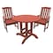 Highwood Usa Lehigh 3pc Round Outdoor Patio Furniture Dining Set AD-DNL36-RED - alternate 1